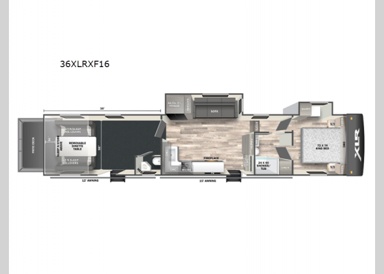 Floorplan - 2024 XLR Boost 36XLRXF16 Toy Hauler Fifth Wheel