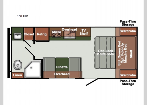 Floorplan - 2025 Envision SVT 19FMB Travel Trailer