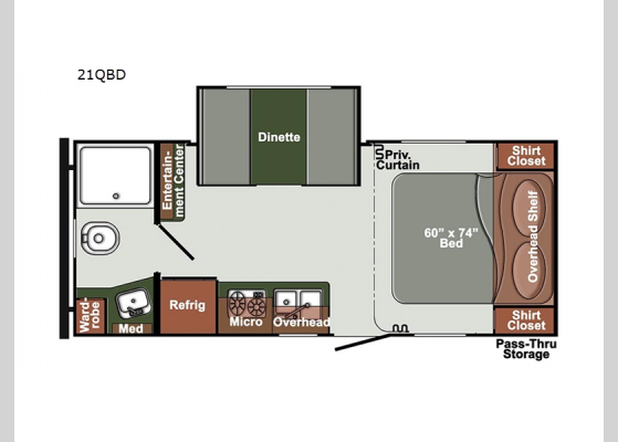 Floorplan - 2025 Envision SVT 21QBD Travel Trailer