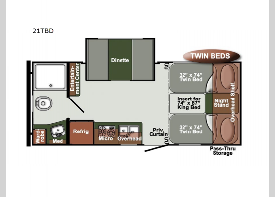 Floorplan - 2025 Envision SVT 21TBD Travel Trailer