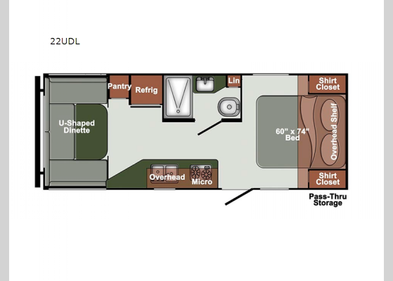 Floorplan - 2025 Envision SVT 22UDL Travel Trailer