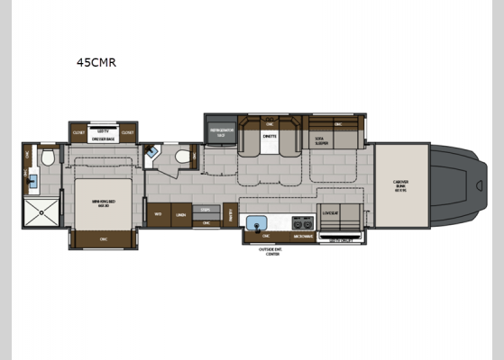 Floorplan - 2025 Renegade Classic 45CMR Motor Home Super C - Diesel