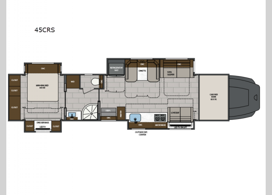 Floorplan - 2025 Renegade Classic 45CRS Motor Home Super C - Diesel