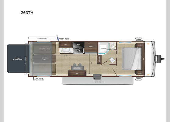 Floorplan - 2025 Go Play 263TH Toy Hauler Travel Trailer