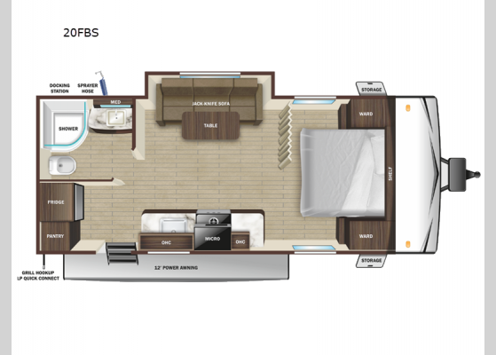 Floorplan - 2025 Go Play 20FBS Travel Trailer