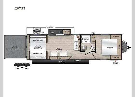 Floorplan - 2025 Catalina Trail Blazer 28THS Toy Hauler Travel Trailer