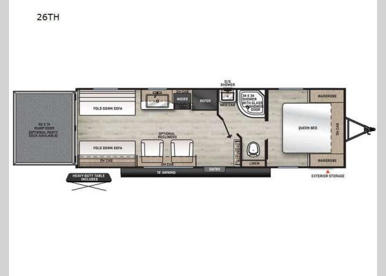 Floorplan - 2025 Catalina Trail Blazer 26TH Toy Hauler Travel Trailer