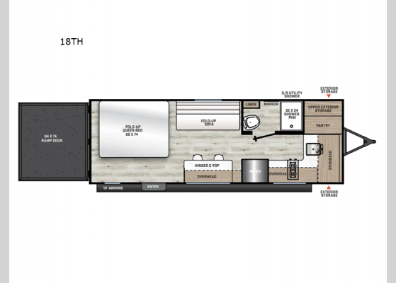 Floorplan - 2025 Catalina Trail Blazer 18TH Toy Hauler Travel Trailer