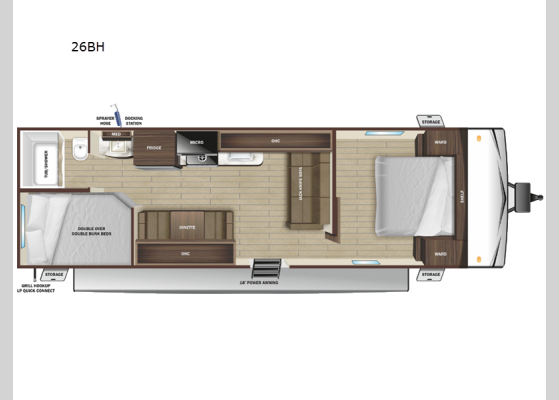 Floorplan - 2025 Go Play 26BH Travel Trailer