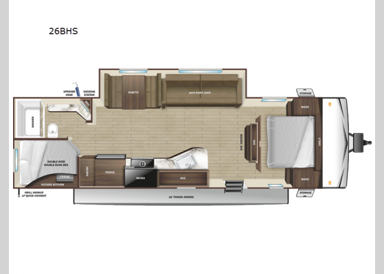 Floorplan - 2025 Go Play 26BHS Travel Trailer