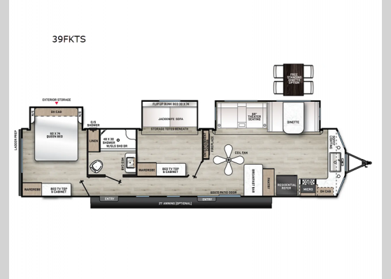 Floorplan - 2025 Catalina Destination Series 39FKTS Destination Trailer