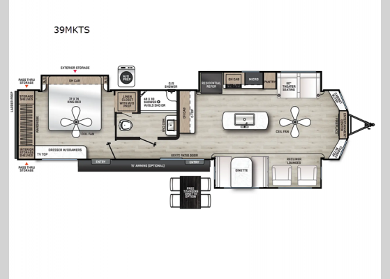 Floorplan - 2025 Catalina Destination Series 39MKTS Destination Trailer