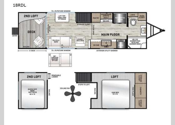 Floorplan - 2025 Catalina Destination Series 18RDL Destination Trailer