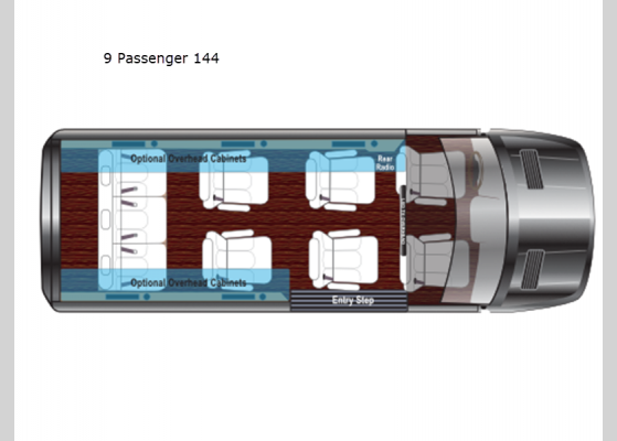 Floorplan - 2025 G-55 and G-45 9 Passenger 144 Motor Home Class B - Diesel