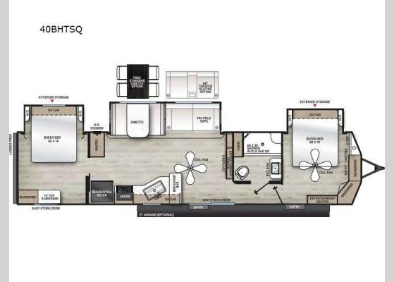 Floorplan - 2025 Catalina Destination Series 40BHTS2Q Destination Trailer