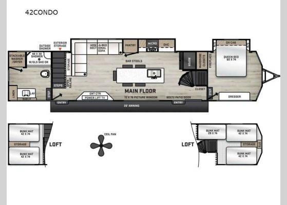 Floorplan - 2025 Catalina Destination Series 42CONDO Destination Trailer