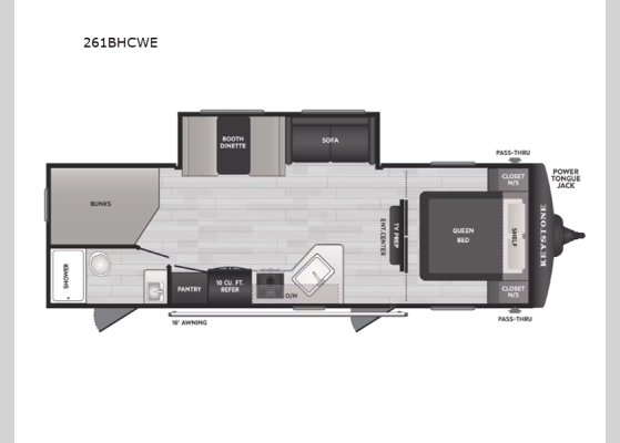 Floorplan - 2026 Springdale Classic 261BHCWE Travel Trailer