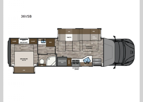 Floorplan - 2025 Verona 36VSB Motor Home Super C - Diesel