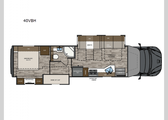 Floorplan - 2025 Verona 40VBH Motor Home Super C - Diesel