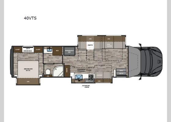 Floorplan - 2025 Verona 40VTS Motor Home Super C - Diesel