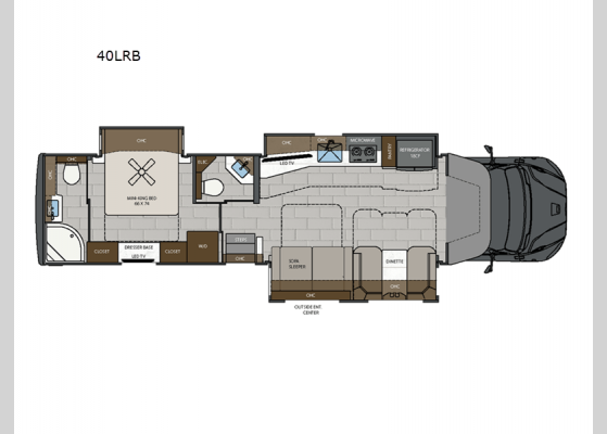 Floorplan - 2025 Verona LE 40LRB Motor Home Super C - Diesel