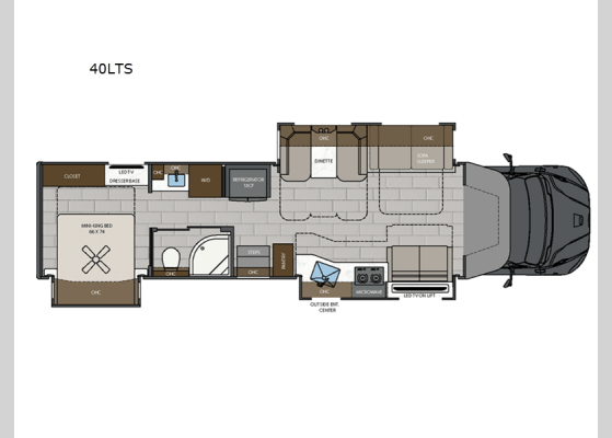 Floorplan - 2025 Verona LE 40LTS Motor Home Super C - Diesel