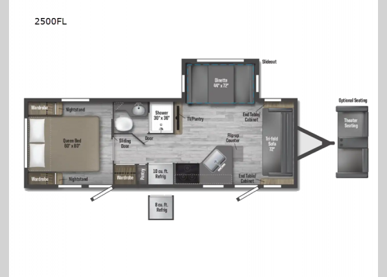 Floorplan - 2025 Minnie 2500FL Travel Trailer