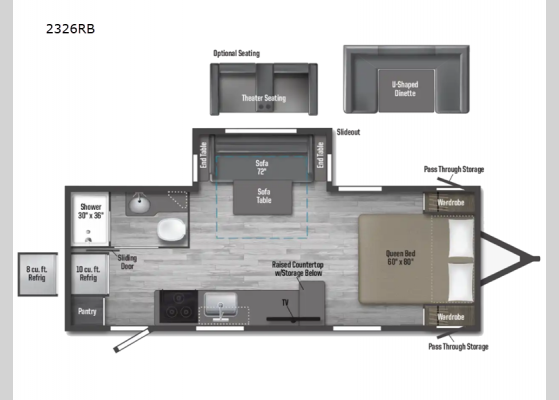 Floorplan - 2025 Minnie 2326RB Travel Trailer