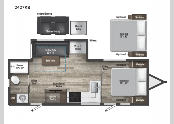 Floorplan - 2025 Voyage 2427RB Travel Trailer