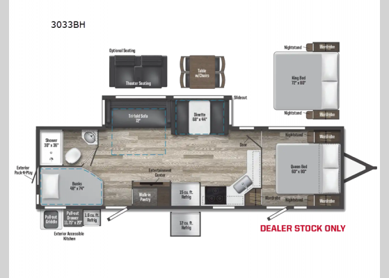 Floorplan - 2025 Voyage 3033BH Travel Trailer