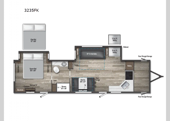 Floorplan - 2025 Voyage 3235FK Travel Trailer