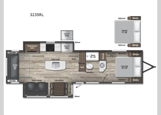 Floorplan - 2025 Voyage 3235RL Travel Trailer