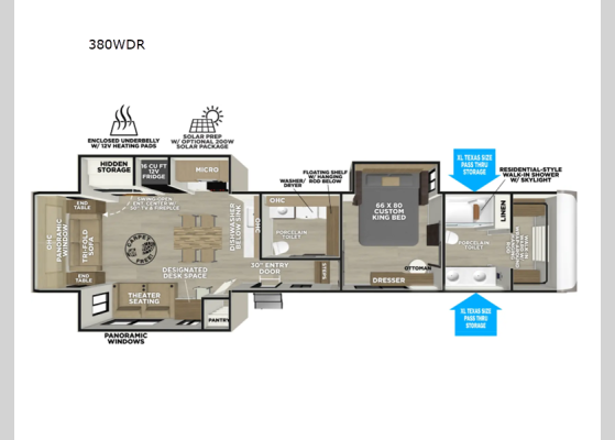 Floorplan - 2026 Wildwood Heritage Glen 380WDR Fifth Wheel