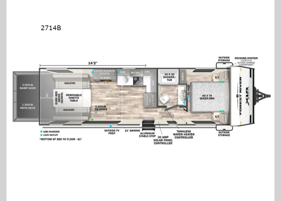 Floorplan - 2026 XLR Boost 2714B Toy Hauler Travel Trailer