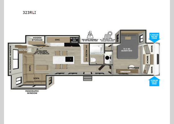Floorplan - 2026 Salem Hemisphere 323RLI Travel Trailer
