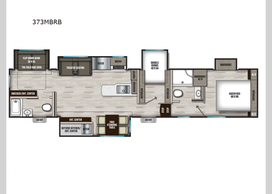 Floorplan - 2024 Chaparral 373MBRB Fifth Wheel