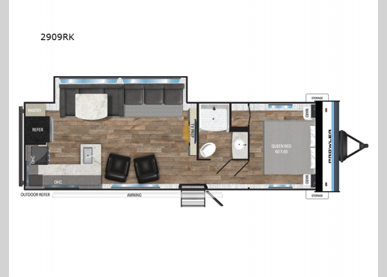 Floorplan - 2025 Prowler 2909RK Travel Trailer