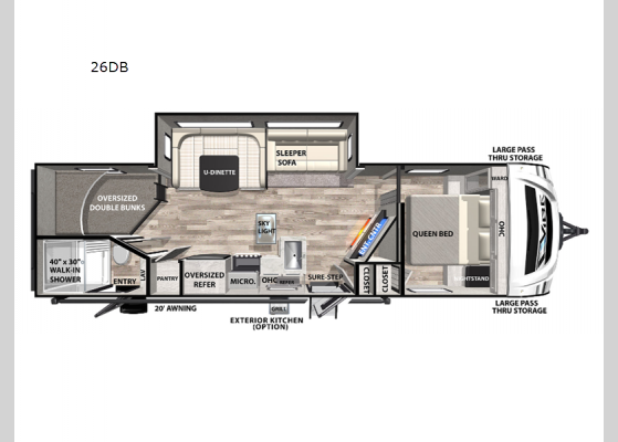 Floorplan - 2025 Vibe 26DB Travel Trailer