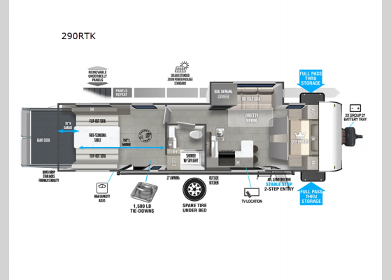 Floorplan - 2025 Salem FSX 290RTK Toy Hauler Travel Trailer