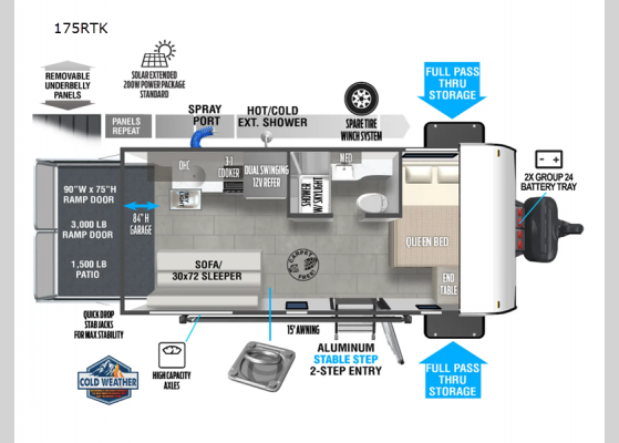 Floorplan - 2025 Salem FSX 175RTK Toy Hauler Travel Trailer