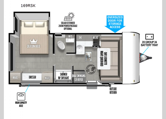 Floorplan - 2025 Salem FSX 169RSK Travel Trailer