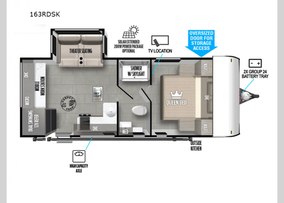 Floorplan - 2025 Salem FSX 163RDSK Travel Trailer