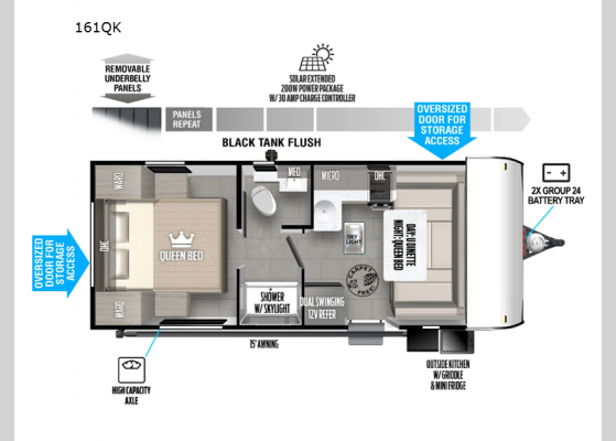 Floorplan - 2025 Salem FSX 161QK Travel Trailer