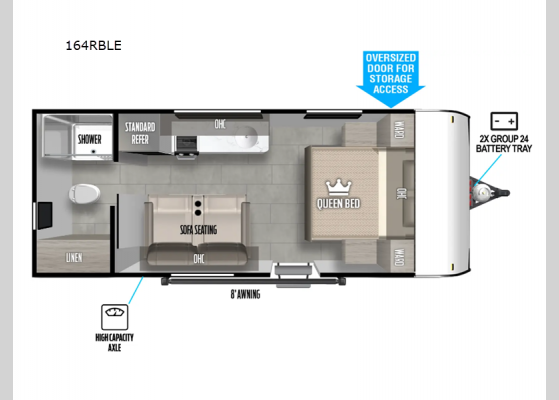 Floorplan - 2025 Salem FSX 164RBLE Travel Trailer