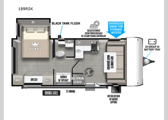 Floorplan - 2025 Salem FSX 189RSK Travel Trailer