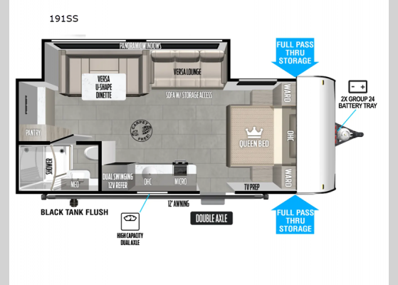 Floorplan - 2025 Salem FSX 191SS Travel Trailer