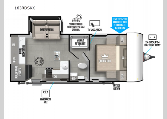 Floorplan - 2025 Salem FSX 163RDSKX Travel Trailer