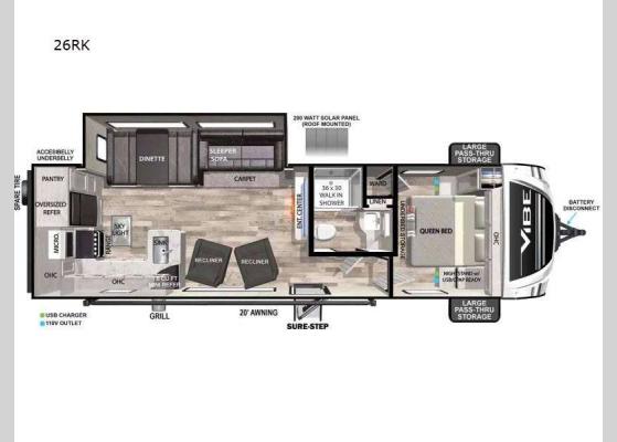 Floorplan - 2025 Vibe 26RK Travel Trailer