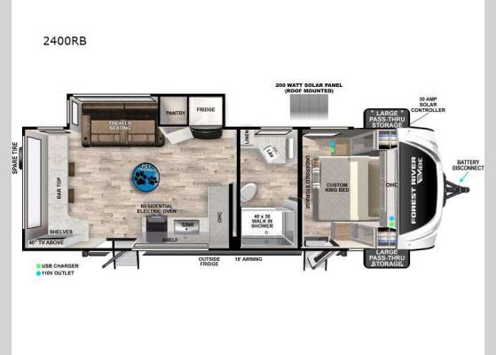 Floorplan - 2025 Vibe 2400RB Travel Trailer