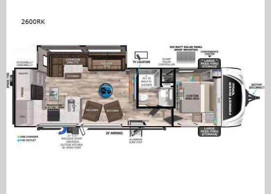 Floorplan - 2025 Vibe 2600RK Travel Trailer